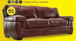 Leon's Stampede Leather Sofa - Chestnut offer