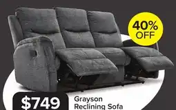 Leon's Grayson Reclining Sofa - Charcoal offer