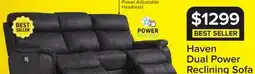 Leon's Haven Dual Power Reclining Sofa - Grey offer
