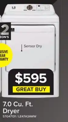 Leon's 7.0 Cu. Ft. Dryer offer