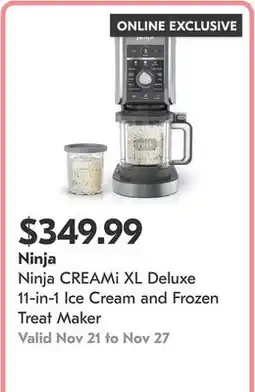 Pharmaprix Ninja CREAMi XL Deluxe 11-in-1 Ice Cream and Frozen Treat Maker offer
