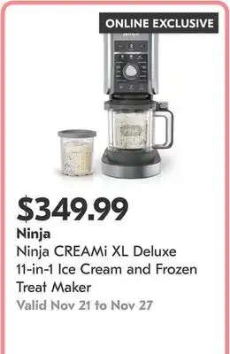 Pharmaprix Ninja CREAMi XL Deluxe 11-in-1 Ice Cream and Frozen Treat Maker offer