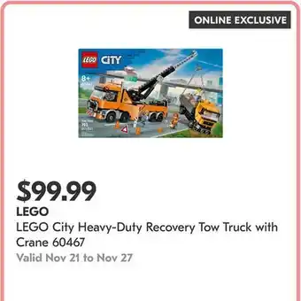 Pharmaprix LEGO City Heavy-Duty Recovery Tow Truck with Crane 60467 offer