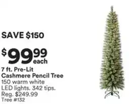 Michaels Pre-Lit Cashmere Pencil Tree offer