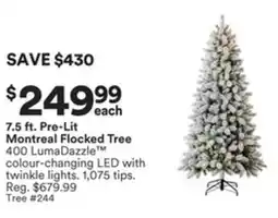 Michaels Pre-Lit Montreal Flocked Tree offer