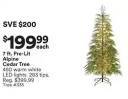 Michaels Pre-Lit Alpine Cedar Tree offer