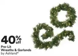Michaels Pre-Lit Wreaths & Garlands offer