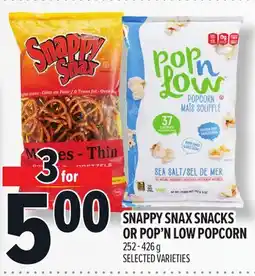 Metro SNAPPY SNAX SNACKS OR POP'N LOW POPCORN offer