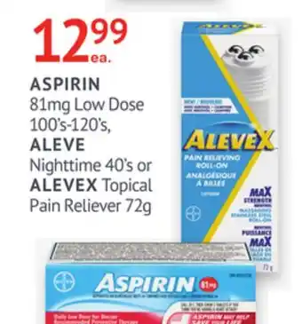 IDA Pharmacy ASPIRIN, ALEVE or ALEVEX offer