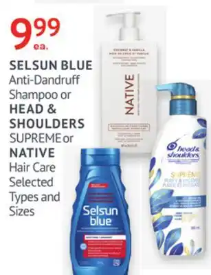 IDA Pharmacy SELSUN BLUE, HEAD & SHOULDERS or NATIVE offer