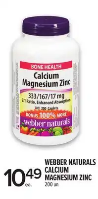 Metro WEBBER NATURALS CALCIUM MAGNESIUM ZINC offer
