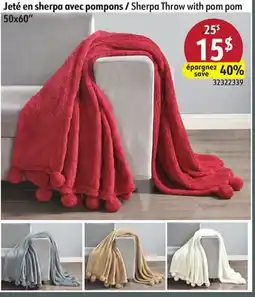 Sushi Shop 50x60 Sherpa Throw with pom pom offer