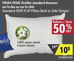 Sushi Shop Standard ZERO FLAT Pillow Back or Side Sleeper offer