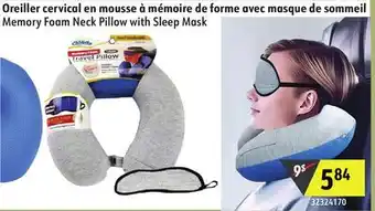 Sushi Shop Memory Foam Neck Pillow with Sleep Mask offer