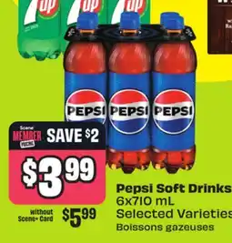 FreshCo Pepsi Soft Drinks 6x710 mL Selected Varieties offer