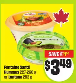 FreshCo Fontaine Sante Hummus 227-260 g or Lantana 283 g offer