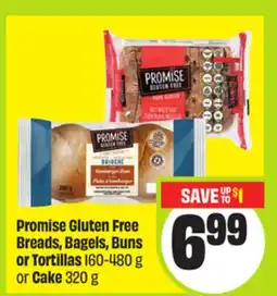 FreshCo Promise Gluten Free Breads, Bagels, Buns or Tortillas 160-480 g or Cake 320 g offer
