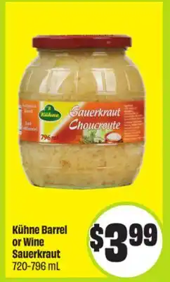 FreshCo Kühne Barrel or Wine Sauerkraut 720-796 mL offer