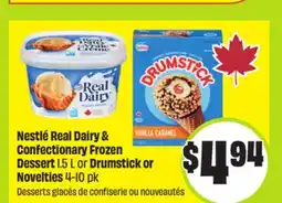 FreshCo Nestle Real Dairy & Confectionary Frozen Dessert 1.5 L or Drumstick or Novelties 4-10 pk offer