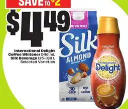 FreshCo International Delight Coffee Whitener 946 mL Silk Beverage 1.75—1.89 L offer