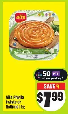 FreshCo Alfa Phyllo Twists or Rollinis 1 kg offer