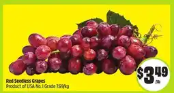 FreshCo Red Seedless Grapes Product of USA No. I Grade 7.69/kg offer