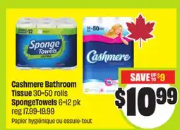 FreshCo Cashmere Bathroom Tissue 30=50 rolls SpongeTowels 6=12 pk offer