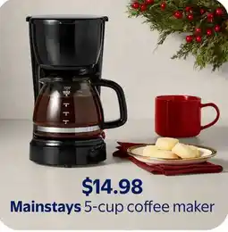 Walmart Mainstays 5-cup coffee maker offer