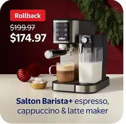Walmart Salton Barista+ espresso, cappuccino & latte maker offer