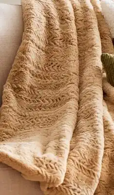 Walmart Bouclair faux fur beige throw offer