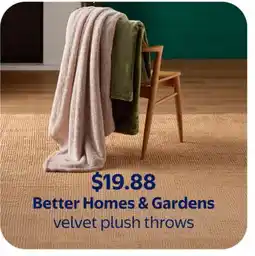 Walmart Better Homes & Gardens velvet plush throws offer