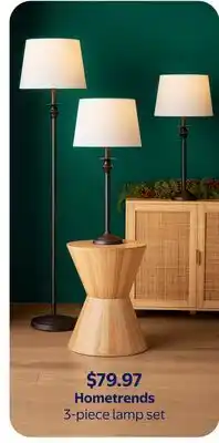 Walmart Hometrends 3-piece lamp set offer