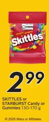 Sobeys SKITTLES or STARBURST Candy or Gummies offer