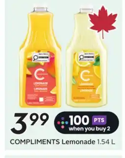 Sobeys COMPLIMENTS Lemonade offer