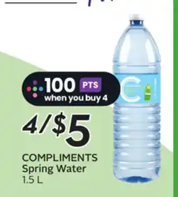Sobeys COMPLIMENTS Spring Water offer