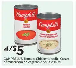 Sobeys CAMPBELL'S Tomato, Chicken Noodle, Cream of Mushroom or Vegetable Soup offer