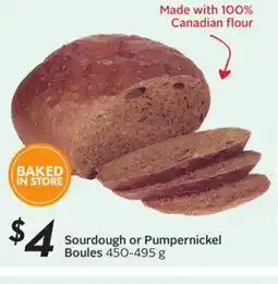 Sobeys Sourdough or Pumpernickel Boules offer