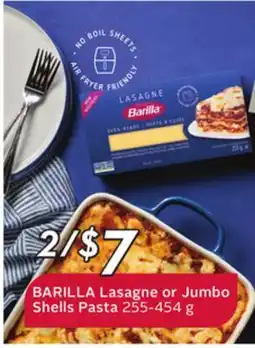 Sobeys BARILLA Lasagne or Jumbo Shells Pasta offer