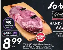 Sobeys STERLING SILVER Fresh Boneless Whole Eye of Round offer