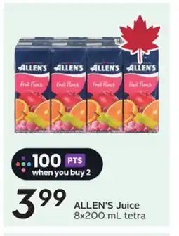 Sobeys ALLEN'S Juice offer
