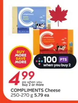 Sobeys COMPLIMENTS Cheese offer