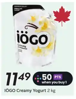 Sobeys IÖGO Creamy Yogurt offer