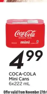 Sobeys COCA-COLA Mini Cans offer