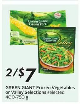 Sobeys GREEN GIANT Frozen Vegetables or Valley Selections offer