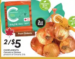 Sobeys COMPLIMENTS Carrots or Onions offer