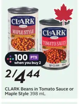 Sobeys CLARK Beans in Tomato Sauce or Maple Style offer
