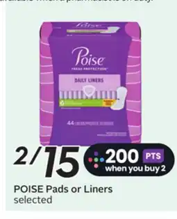 Sobeys POISE Pads or Liners offer