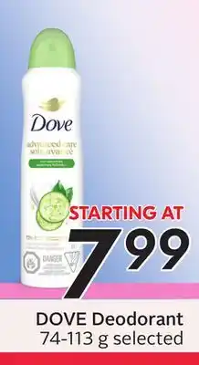 Sobeys DOVE Deodorant offer