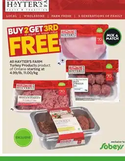 Sobeys HAYTER'S FARM Turkey Products offer