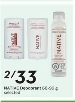 Sobeys NATIVE Deodorant offer